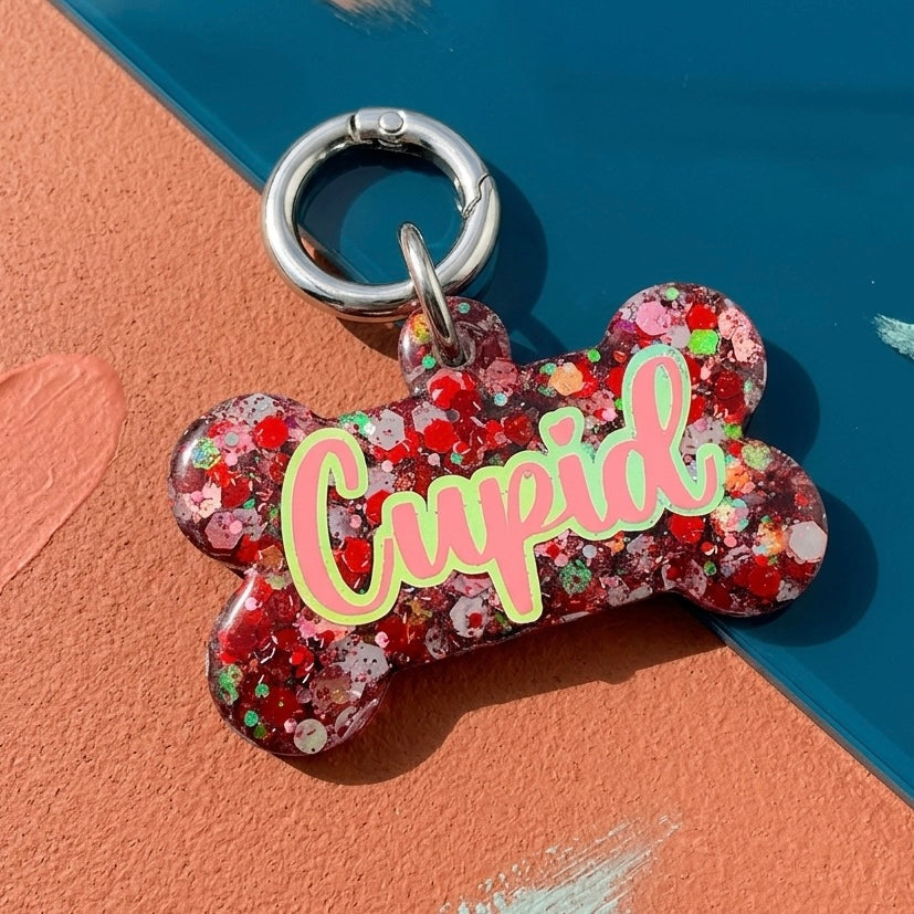 GLITTER COLOR DOG TAG