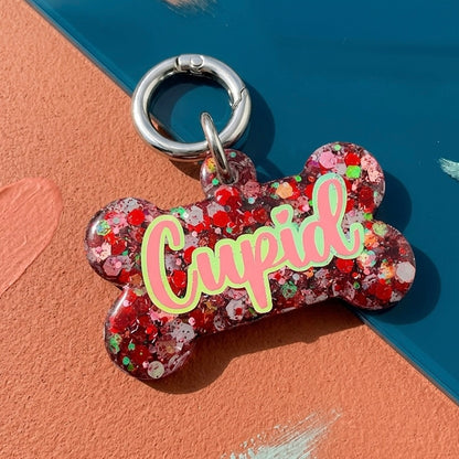 GLITTER COLOR DOG TAG
