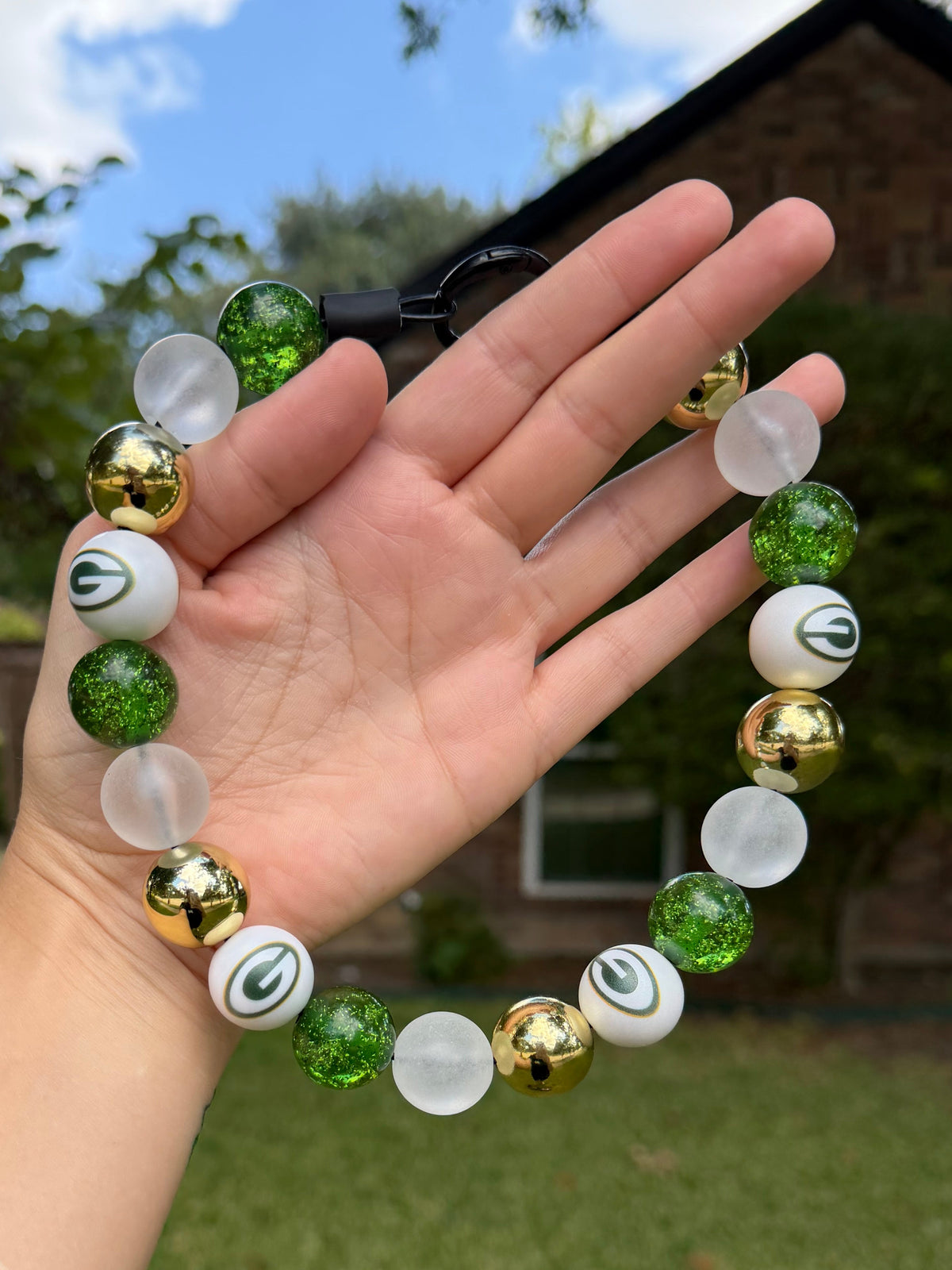 GREENBAY PACKERS INSPIRED BEADED COLLAR