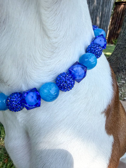 GALACTIC BLUE BEADED COLLAR