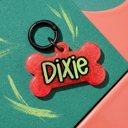 GLITTER COLOR DOG TAG