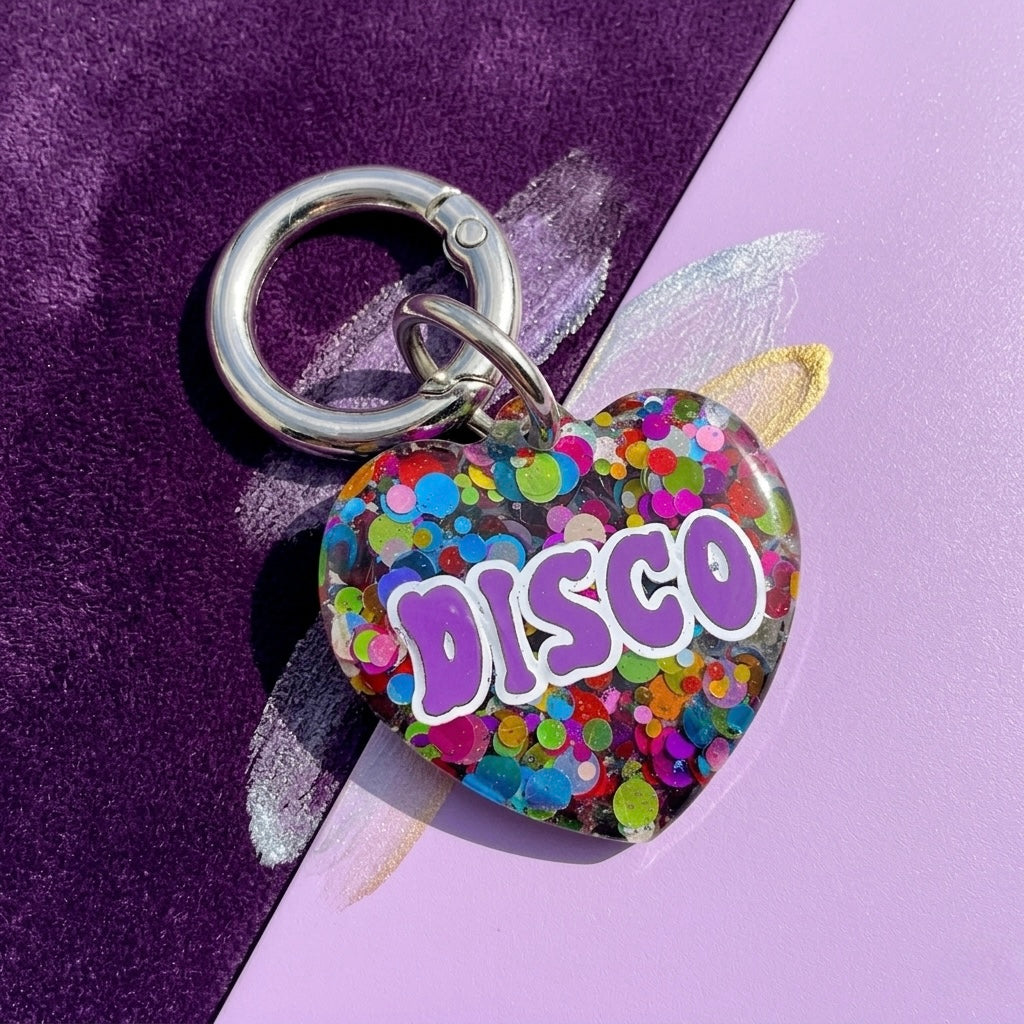 GLITTER COLOR DOG TAG