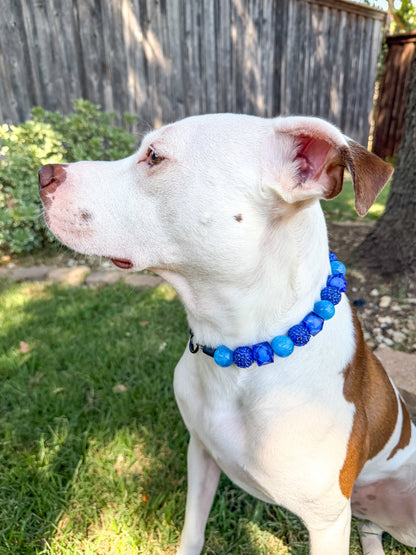 GALACTIC BLUE BEADED COLLAR