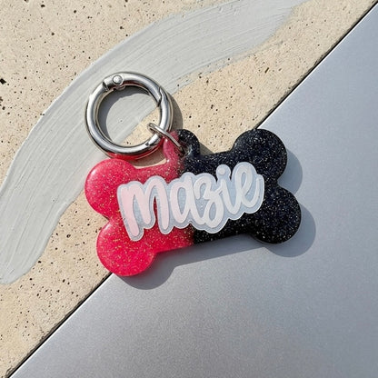 GLITTER COLOR DOG TAG