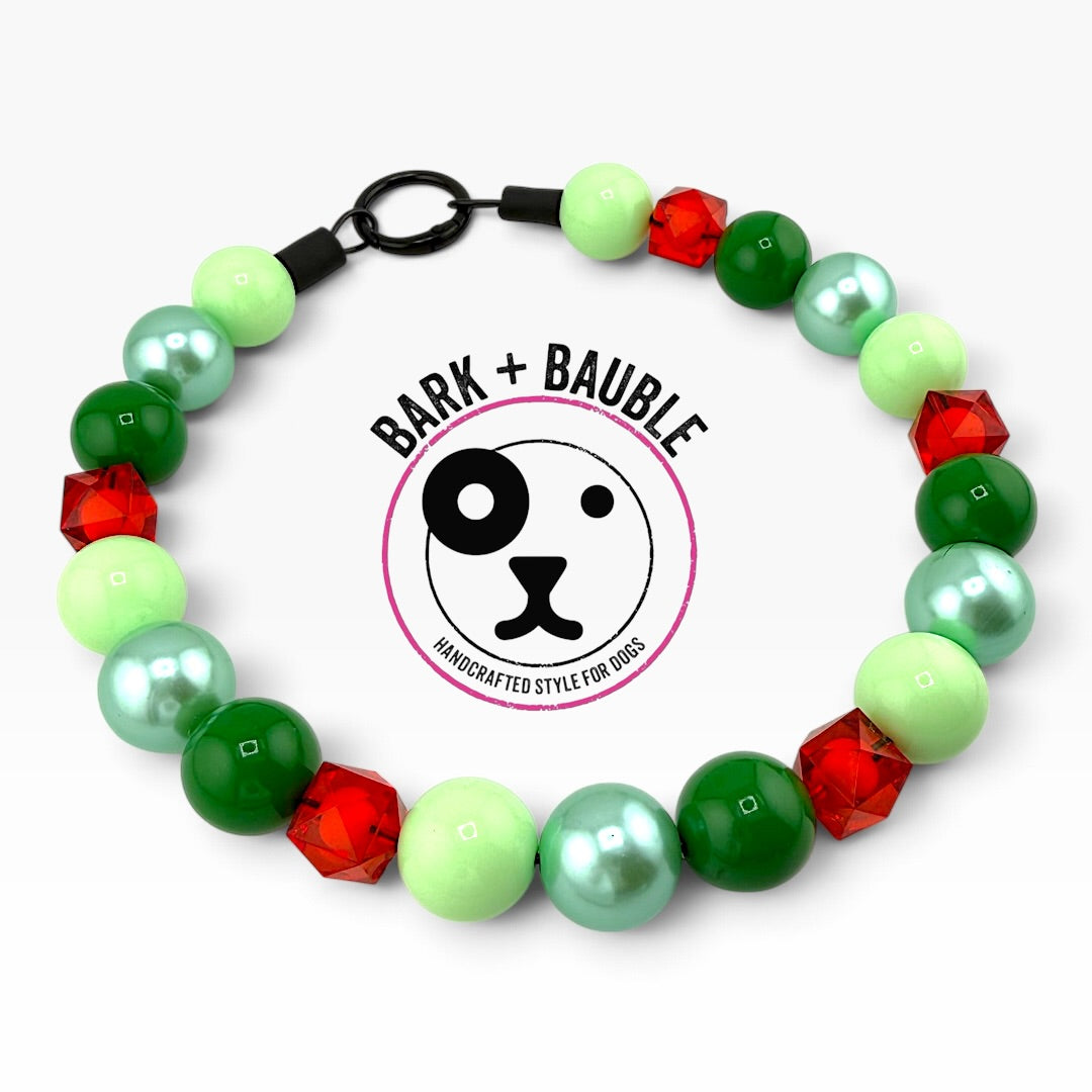 MISTLETOE + PEARLS BEADED COLLAR