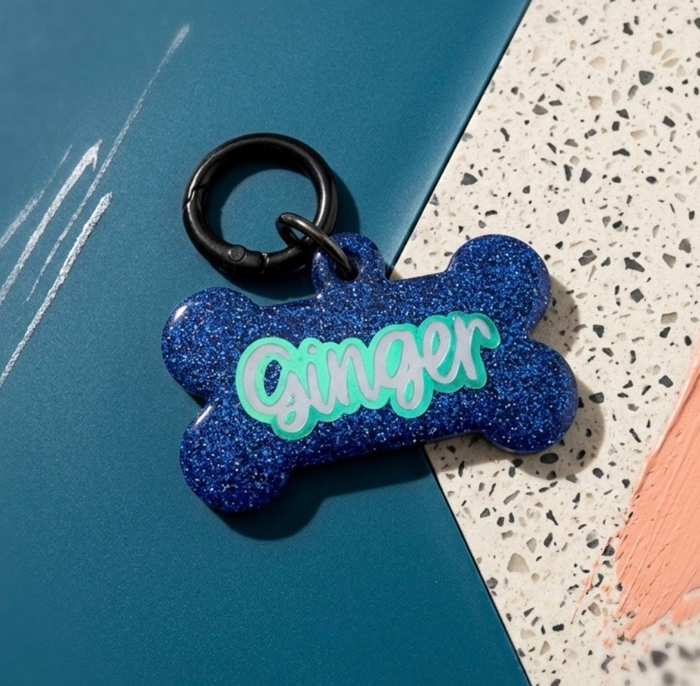 GLITTER COLOR DOG TAG