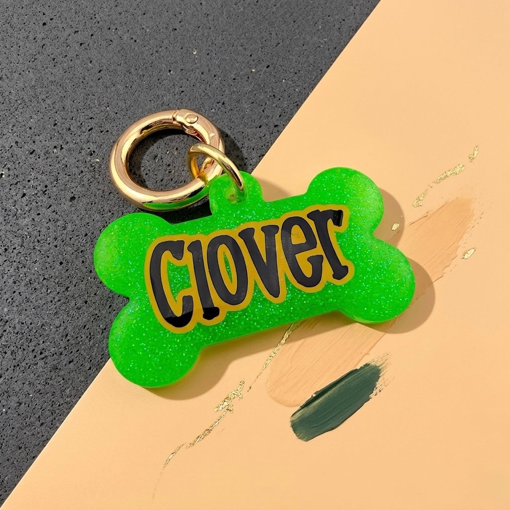 GLITTER COLOR DOG TAG
