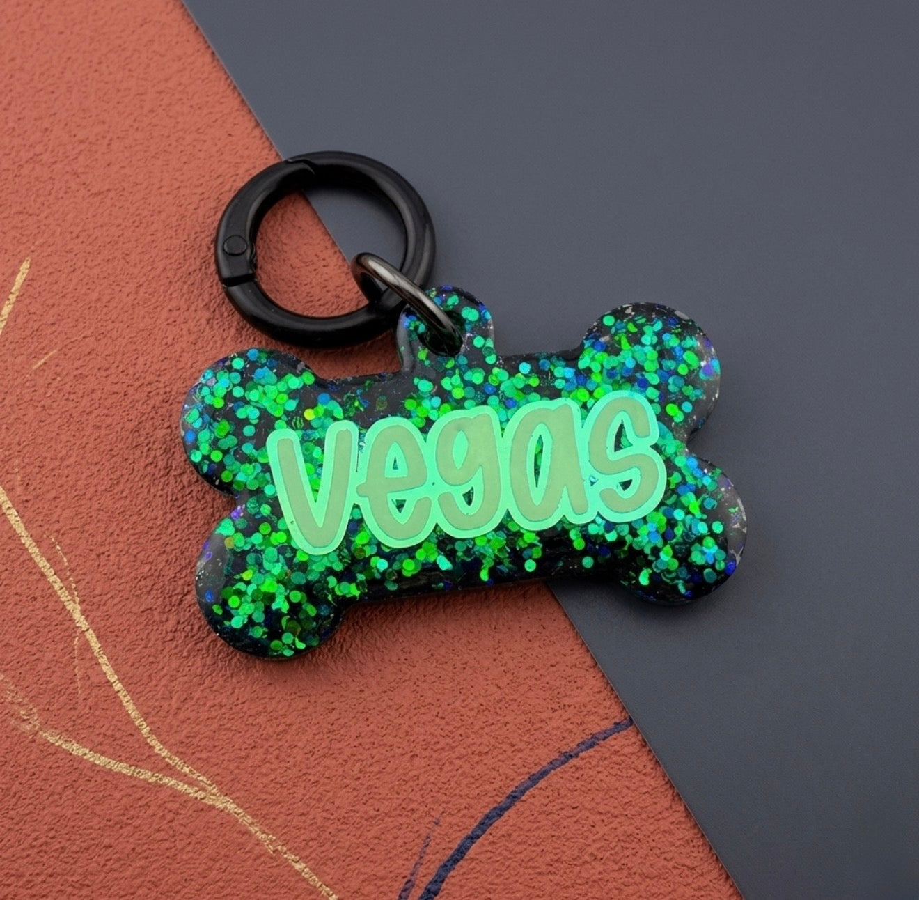 GLITTER COLOR DOG TAG