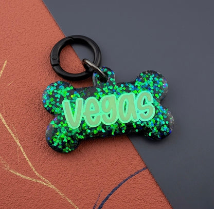 GLITTER COLOR DOG TAG