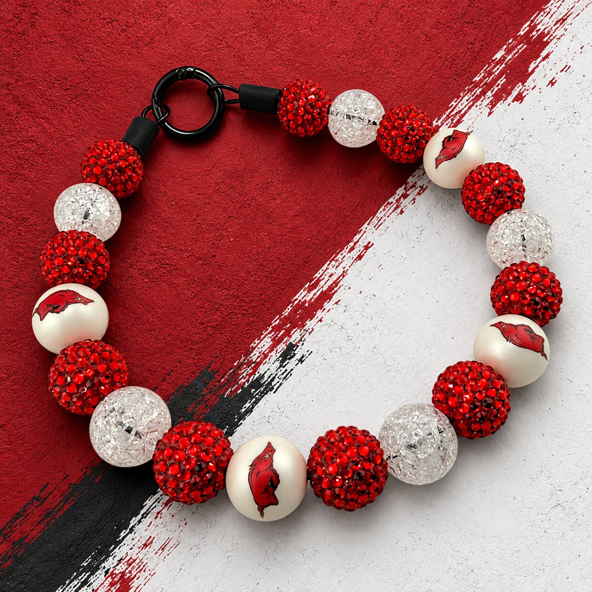 ARKANSAS RAZORBACKS INSPIRED BEADED COLLAR