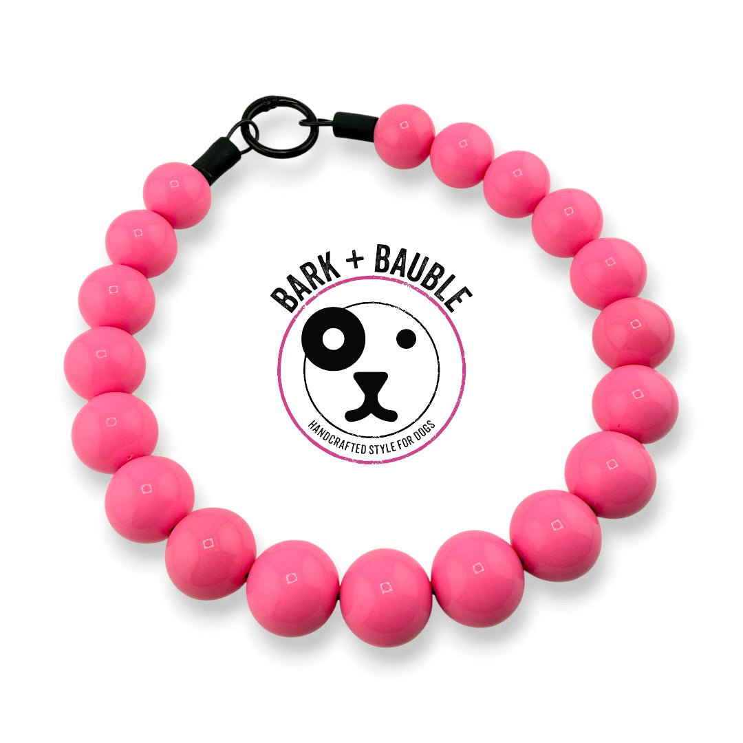BUBBLEGUM PINK BEADED COLLAR