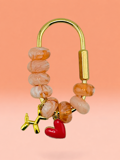TAUPE BAUBLE BAG CHARM | KEYCHAIN