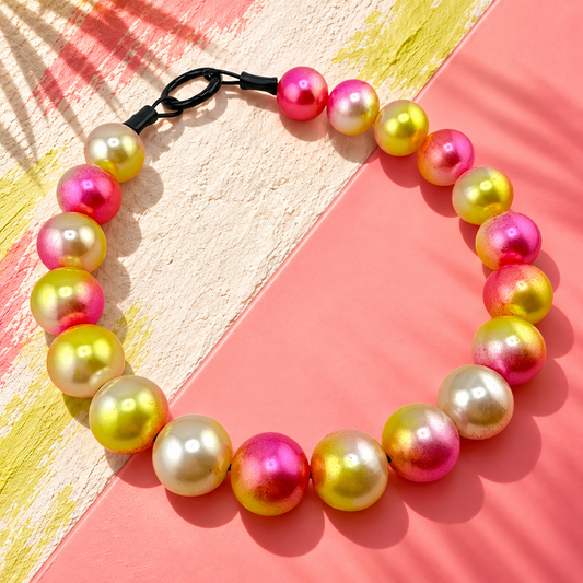 CORAL PEARL BEADED COLLAR