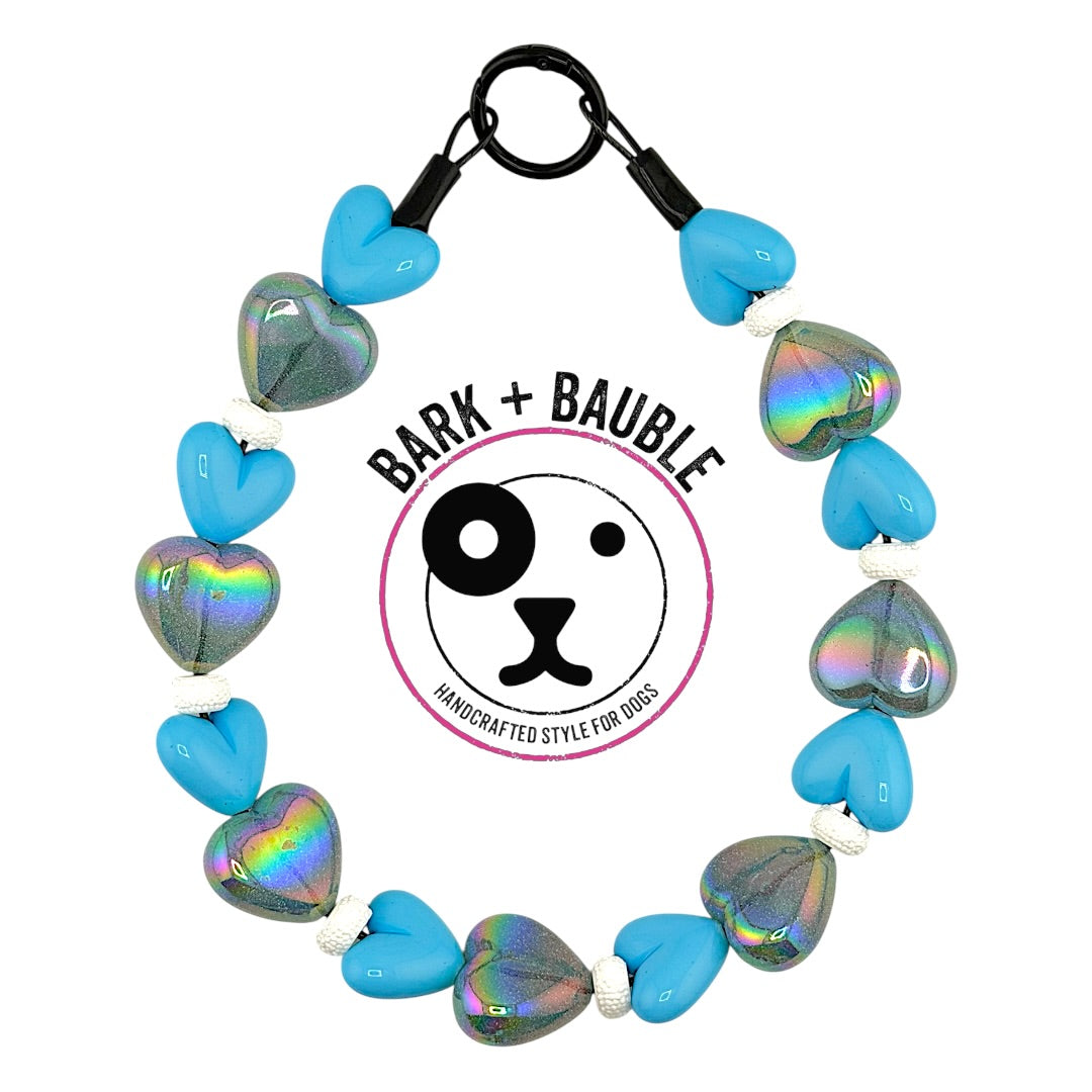 CUPID IN BLUE BEADED COLLAR
