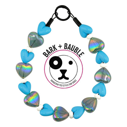 CUPID IN BLUE BEADED COLLAR