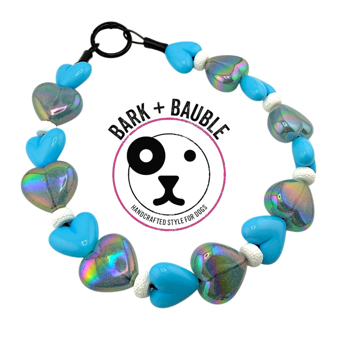 CUPID IN BLUE BEADED COLLAR