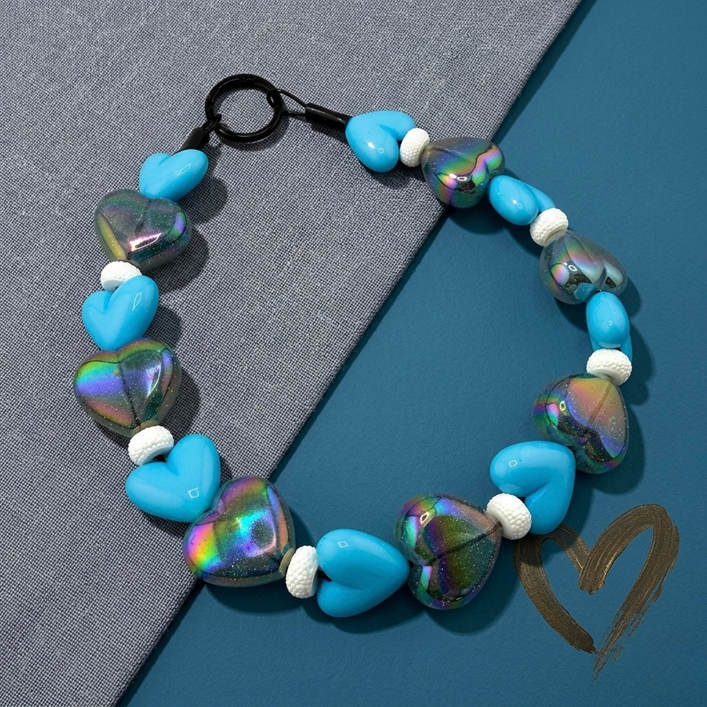 CUPID IN BLUE BEADED COLLAR