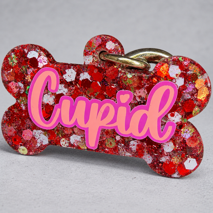 VALENTINA LOVE GLITTER DOG TAG
