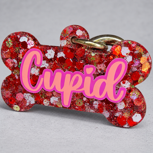 VALENTINA LOVE GLITTER DOG TAG