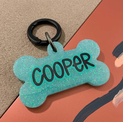 GLITTER COLOR DOG TAG