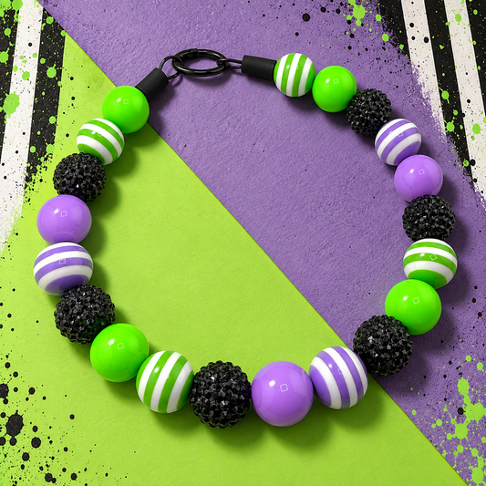 FRIGHT STRIPE BEADED COLLAR