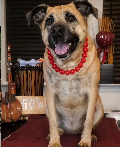 RED BEADED COLLAR