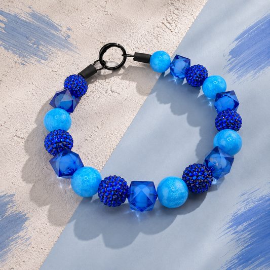 GALACTIC BLUE BEADED COLLAR