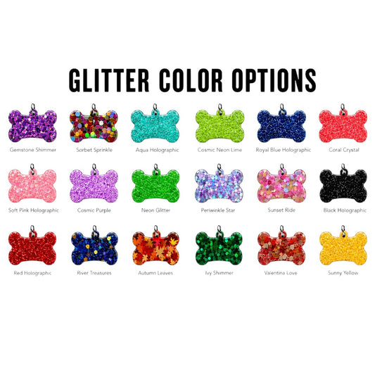 GLITTER COLOR DOG TAG