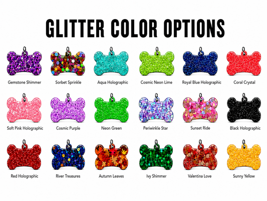 GLITTER COLOR DOG TAG