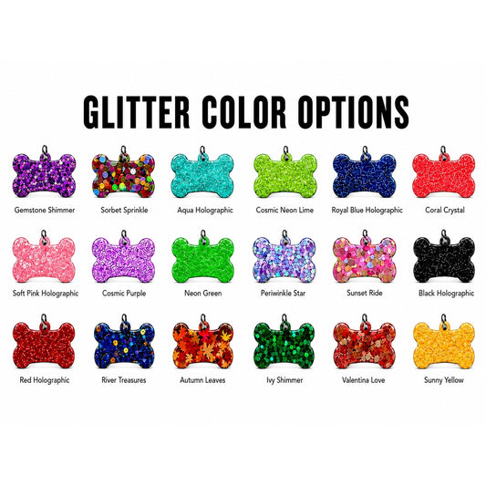 GLITTER COLOR DOG TAG