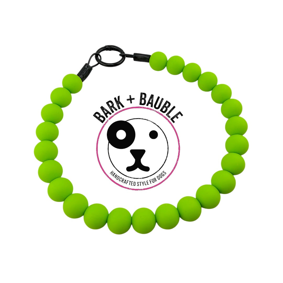 LIME SILICONE BEADED COLLAR