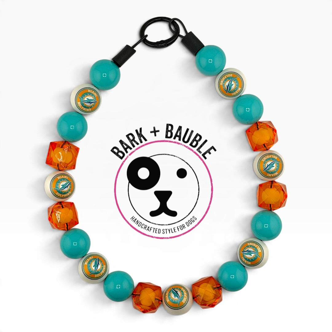 MIAMI DOLPHINS INSPIRED BEADED COLLAR