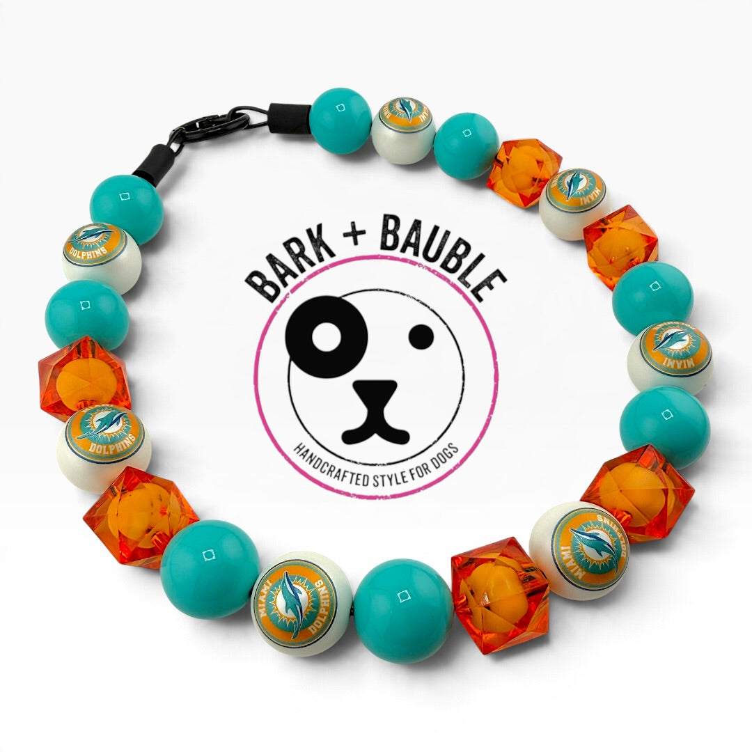 MIAMI DOLPHINS INSPIRED BEADED COLLAR
