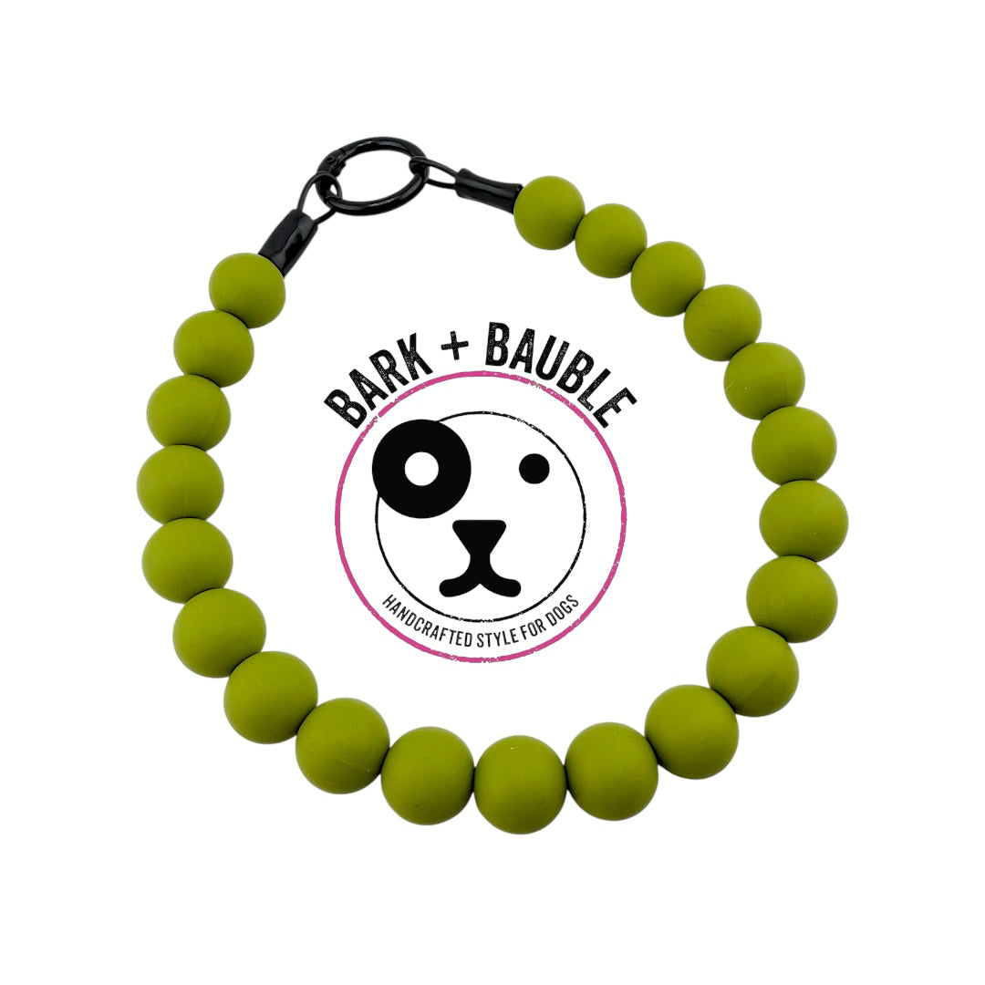 OLIVE SILICONE BEADED COLLAR