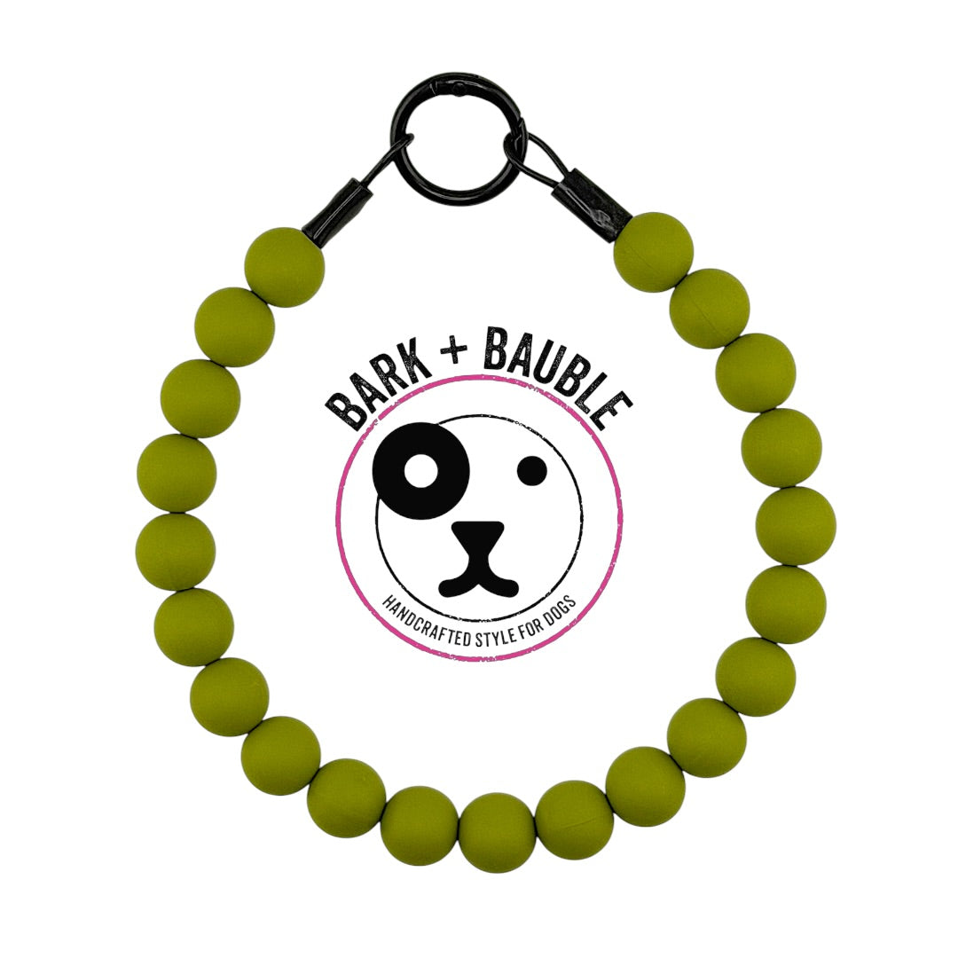 OLIVE SILICONE BEADED COLLAR