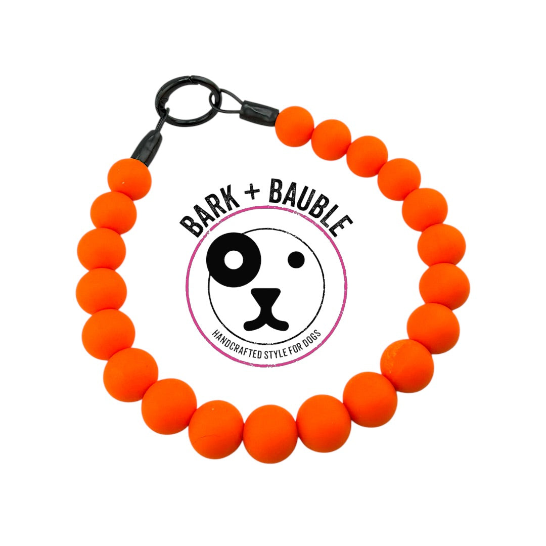 ORANGE SILICONE BEADED COLLAR