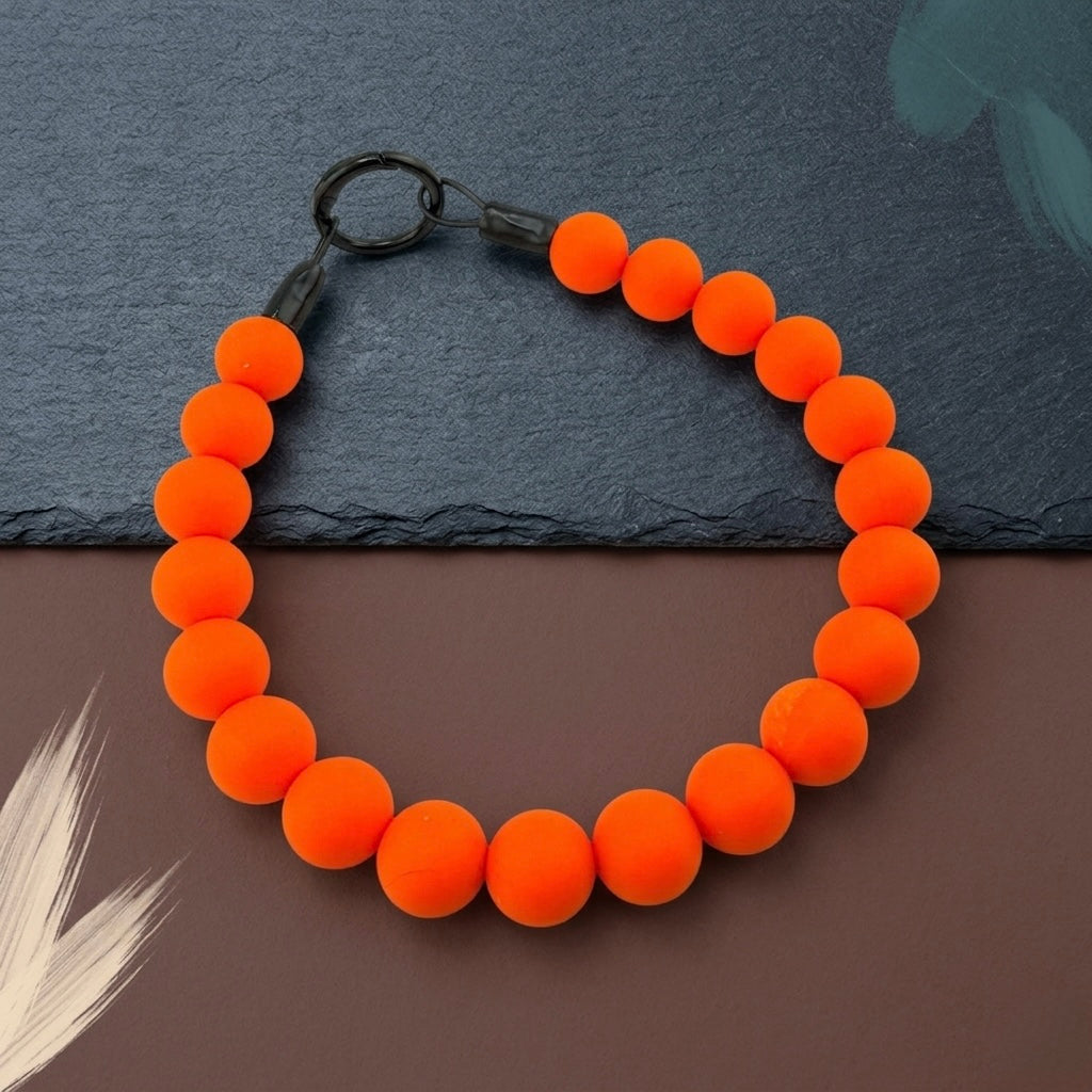 ORANGE SILICONE BEADED COLLAR
