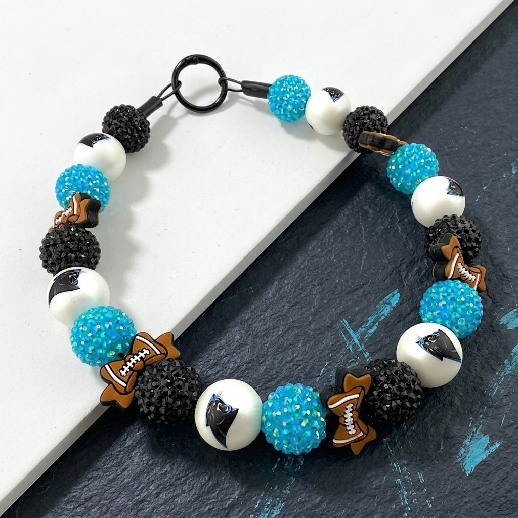 PANTHERS BEADED COLLAR