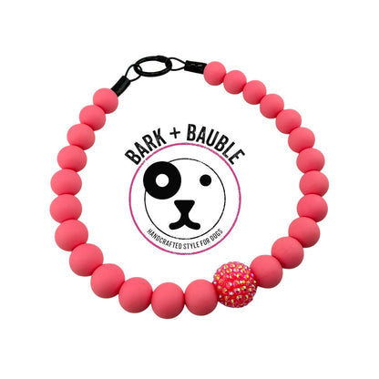 PINK SILICONE BEADED COLLAR