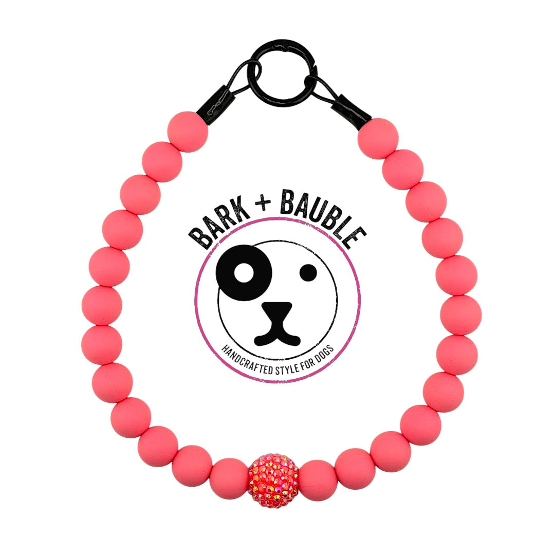 PINK SILICONE BEADED COLLAR