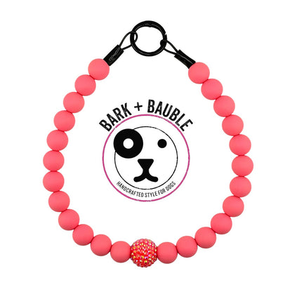 PINK SILICONE BEADED COLLAR
