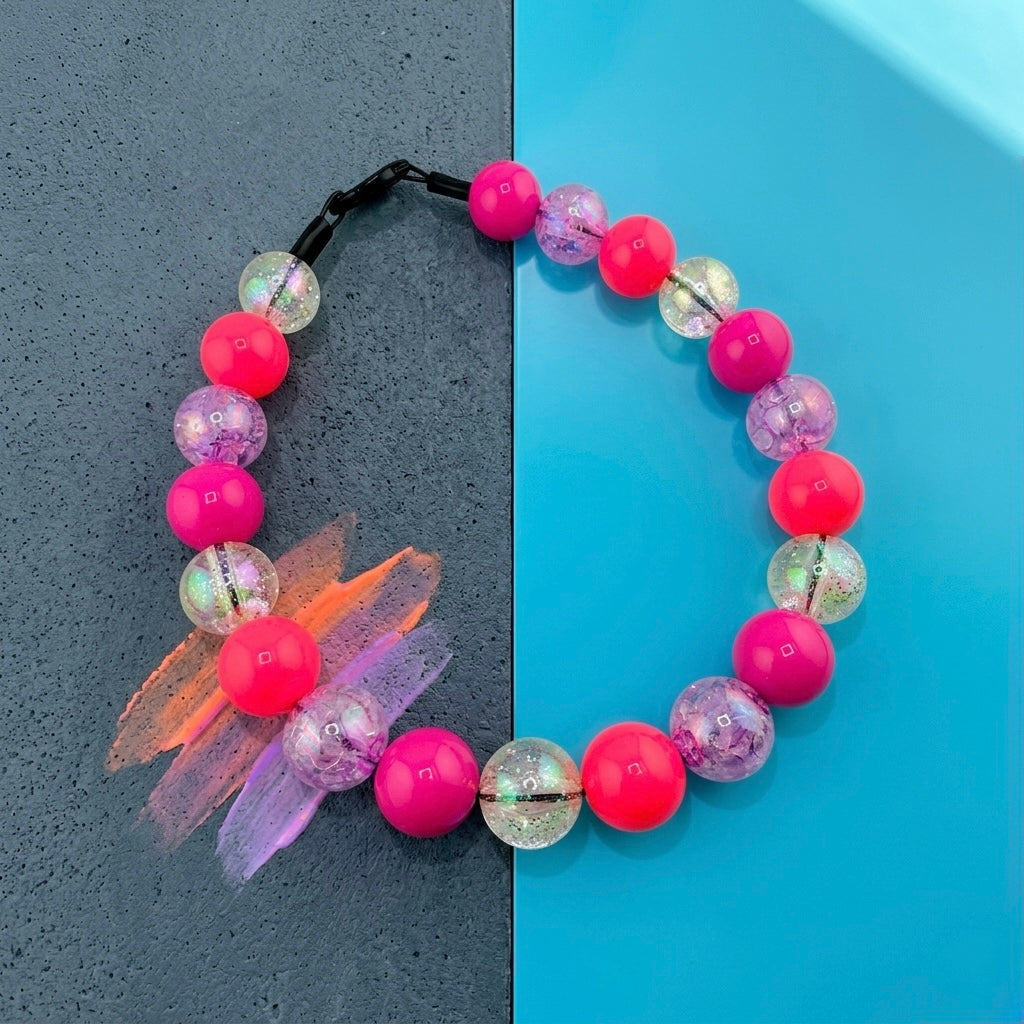 PINK VOLTAGE BEADED COLLAR