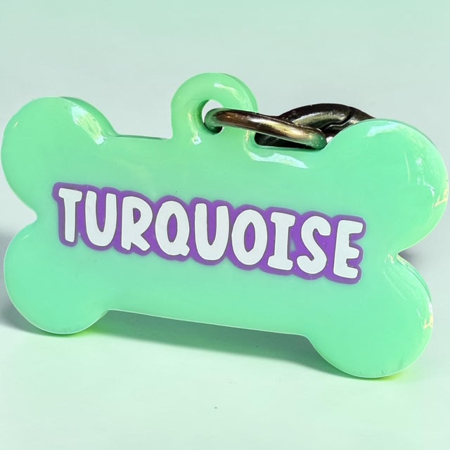 TURQUOISE RESIN DOG TAG
