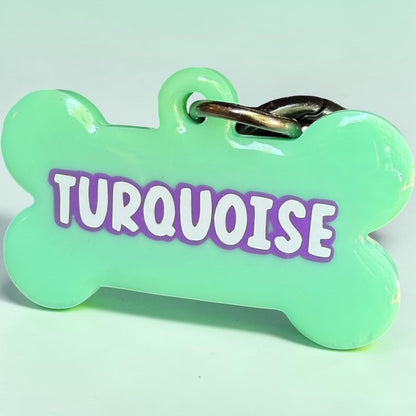TURQUOISE RESIN DOG TAG