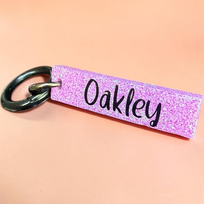 COSMIC PURPLE GLITTER RESIN DOG TAG