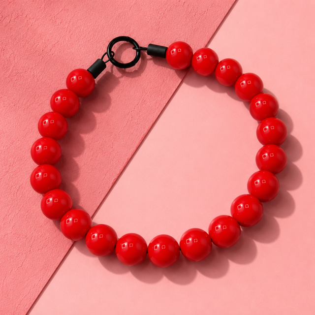 RED BEADED COLLAR