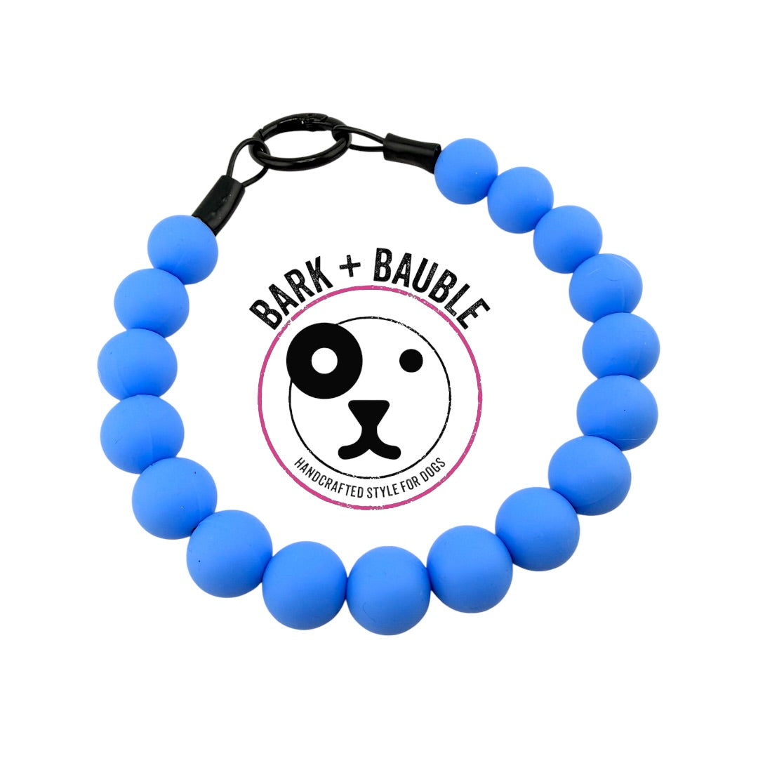 SKY BLUE SILICONE BEADED COLLAR