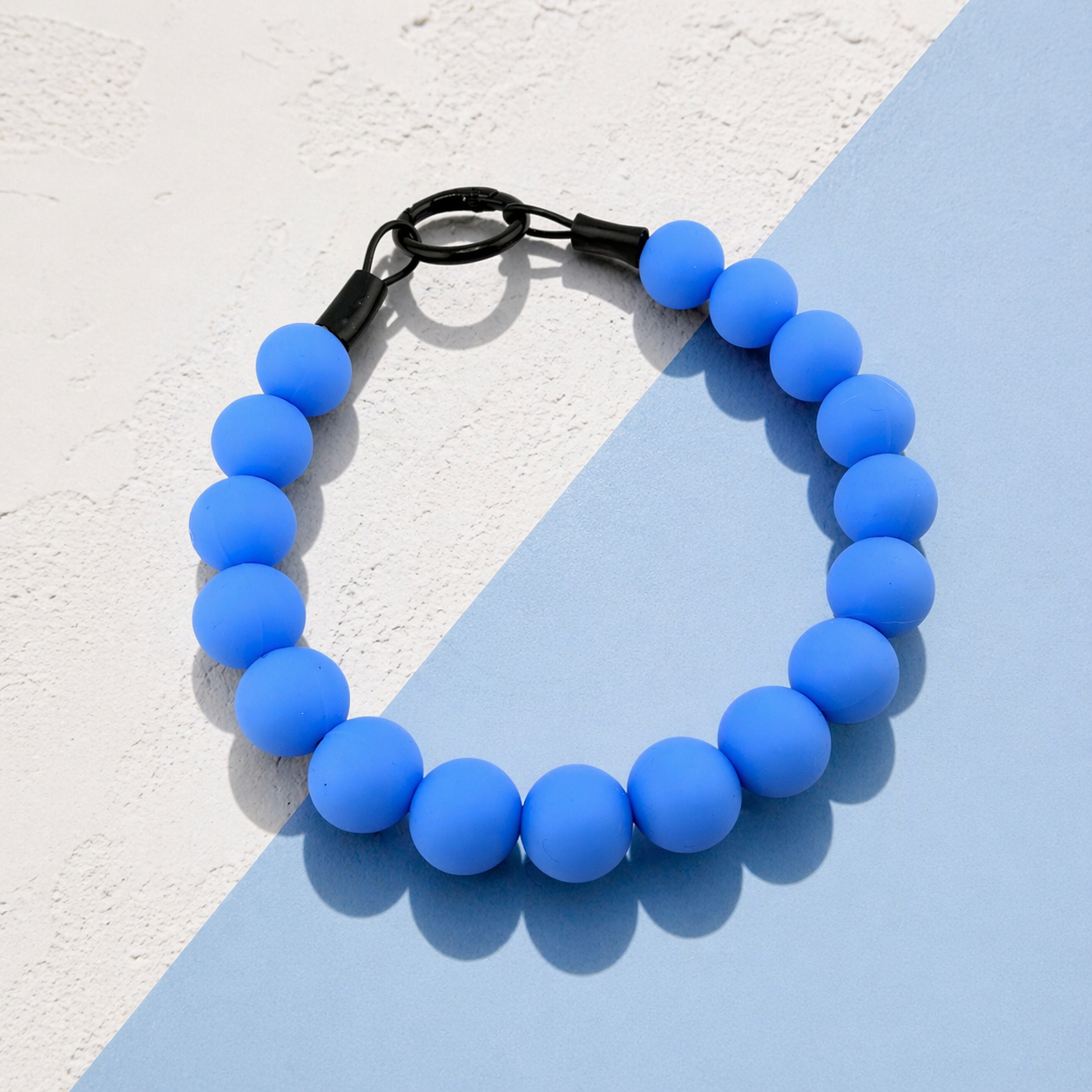 SKY BLUE SILICONE BEADED COLLAR