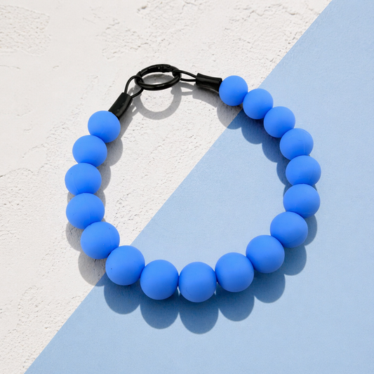 SKY BLUE SILICONE BEADED COLLAR