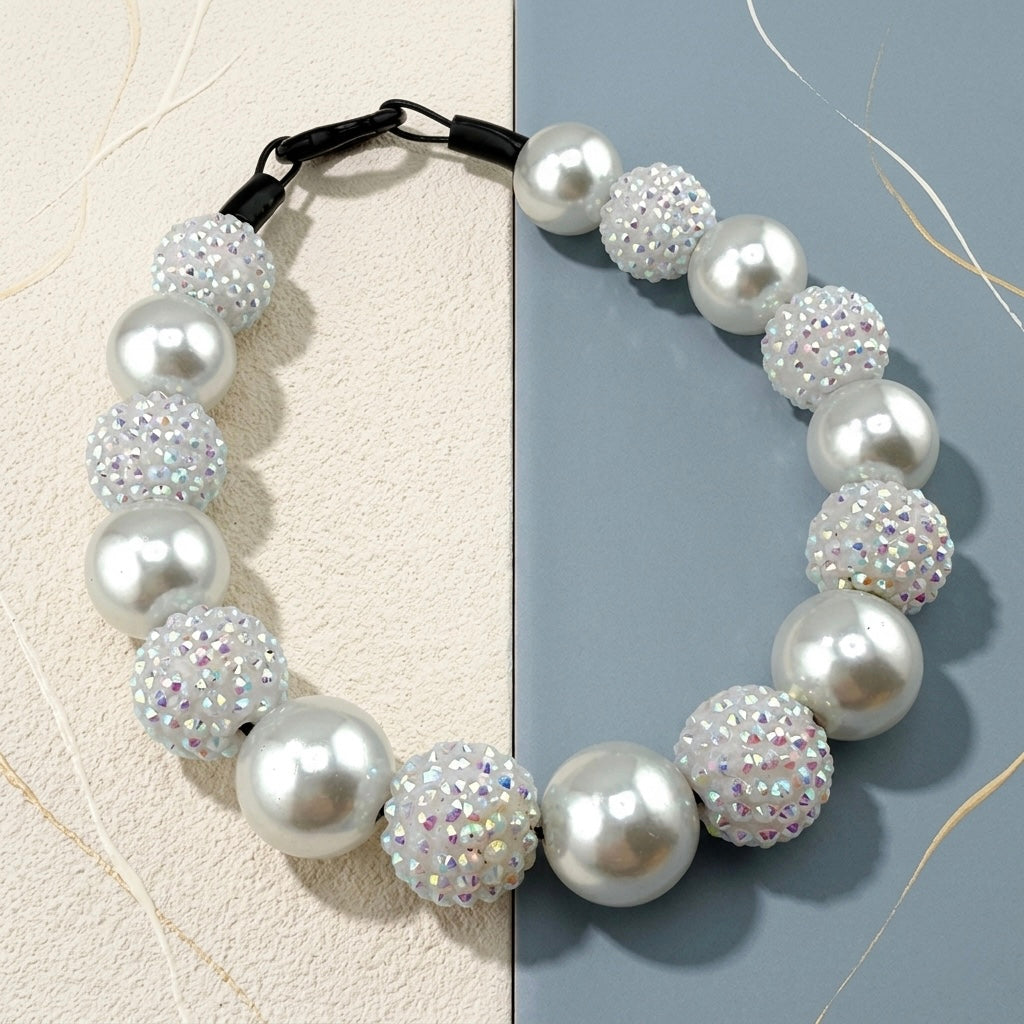 WHITE PEARL BEADED COLLAR
